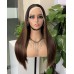 Stema #4 brown 13x4 Double Drawn Bone Straight Lace Frontal Wig